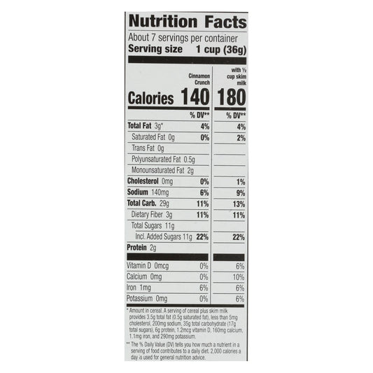 Cascadian Farm Organic Cinnamon Crunch Cereal, 10-Pack