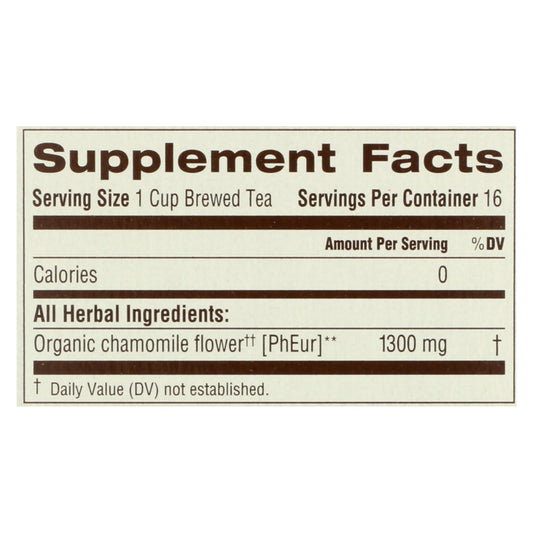 Organic Chamomile Herbal Tea, Caffeine-Free, 6-Pack, 16 Bags