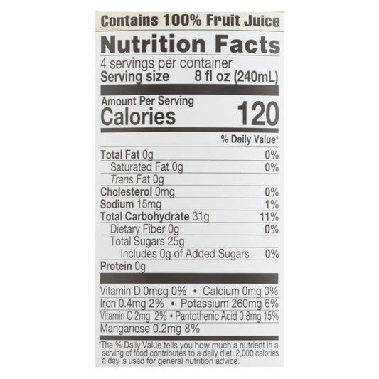 Lakewood Organic Cranberry Juice, 32 fl oz, Pack of 6