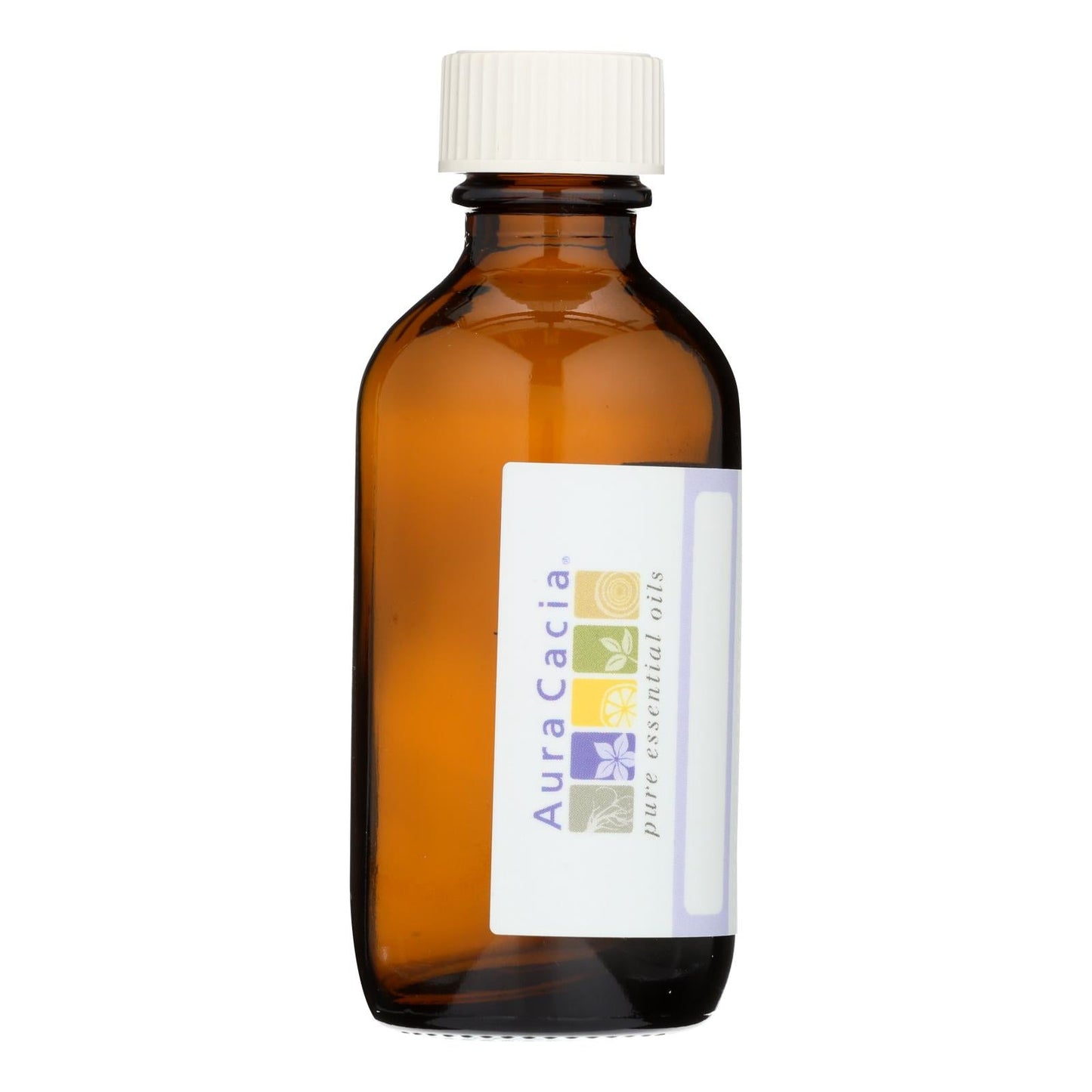 Aura Cacia Amber Glass Bottle w/ Writable Label - 2 Oz