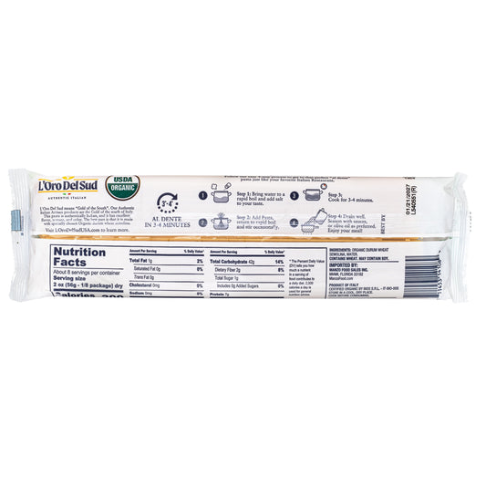 L'Oro Del Sud, Organic Capellini Pasta 20 Pack x 1 lb