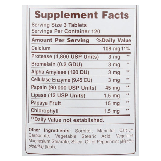 Super Papaya Enzyme Plus Chewables - 360 Tablets
