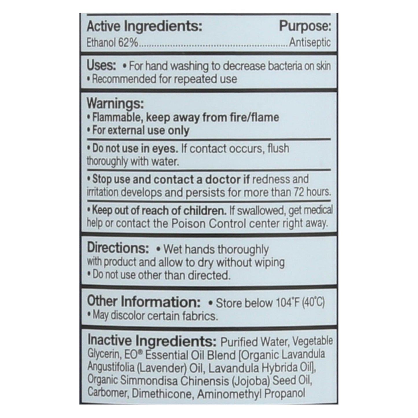 EO Lavender Hand Sanitizing Gel, 8 oz