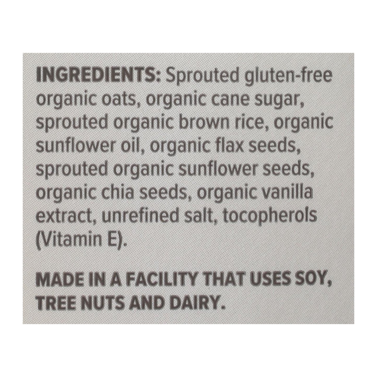 Sprouted Oat Granola Vanilla Chia - 6 Pack of 11 Oz