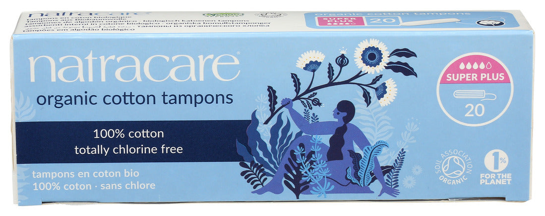 Natracare 100% Organic Cotton Tampons - Super Plus - 20 Pack