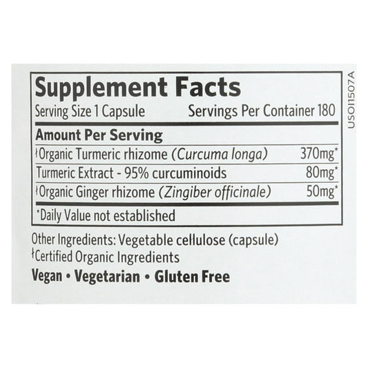Organic India USA Turmeric Supplement, 180 Vcaps