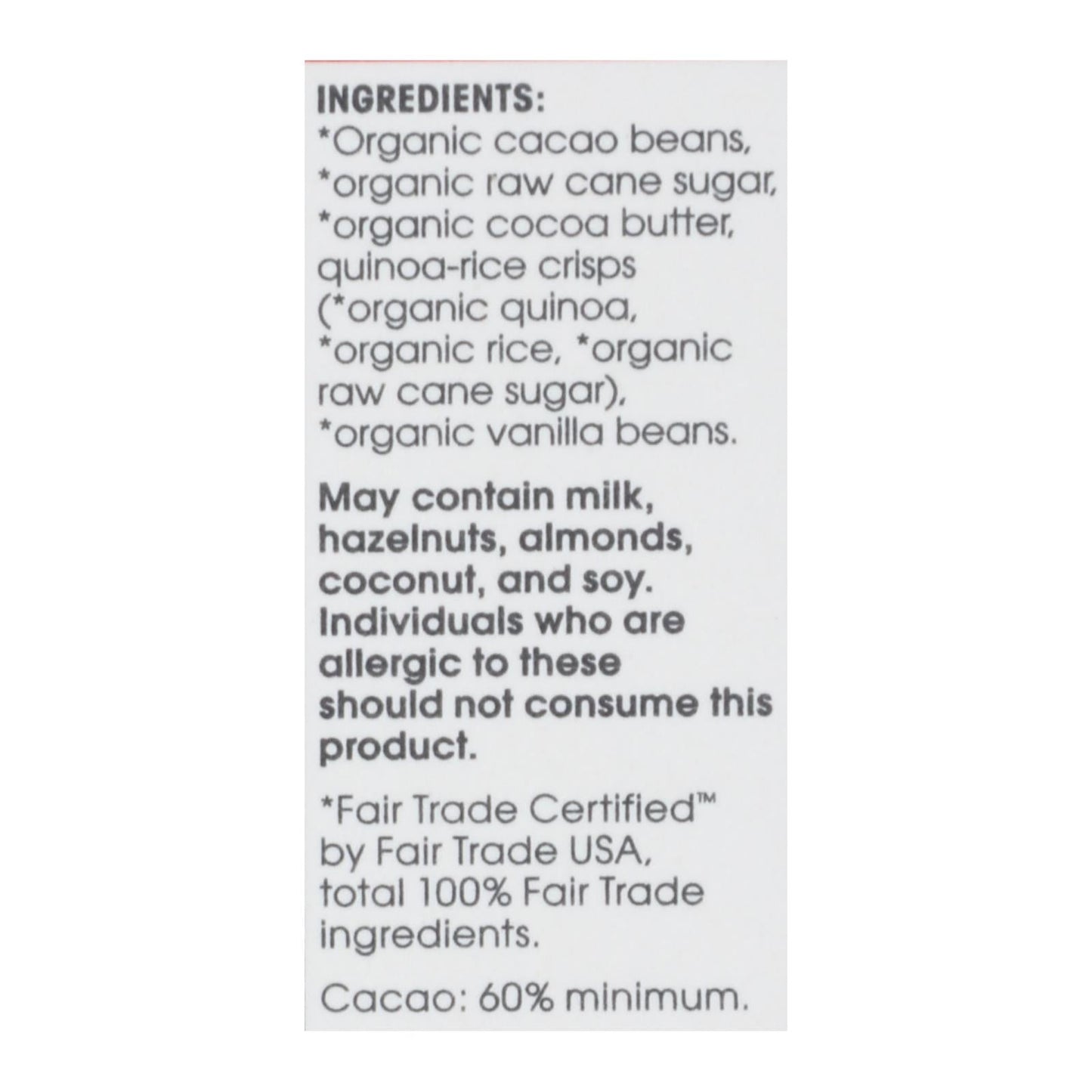 Alter Eco Organic Dark Quinoa Chocolate Bar, 2.82oz, 12-Pack