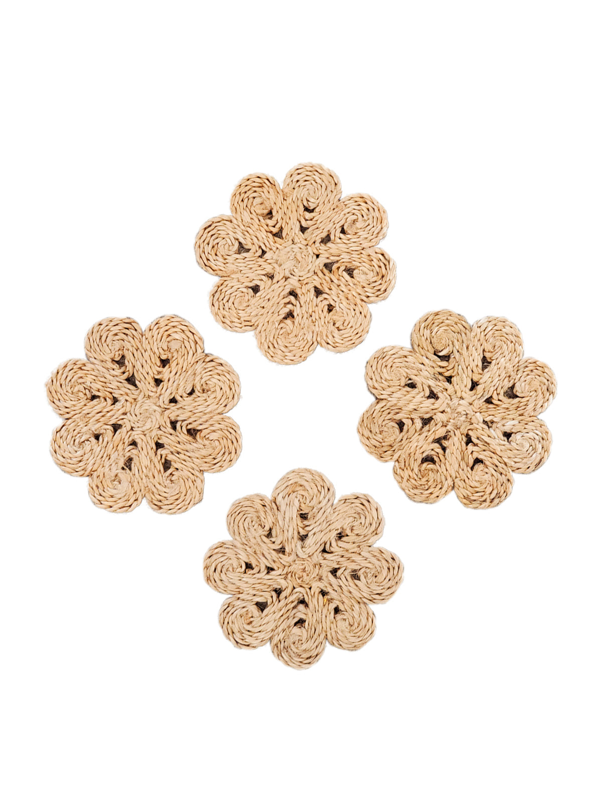 KORISSA Jute Flower Drink Coaster (Set of 4)