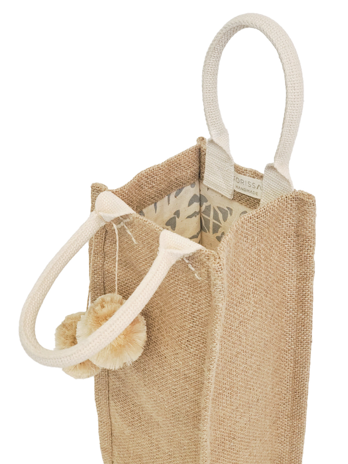 KORISSA Jute Canvas Wine Bag