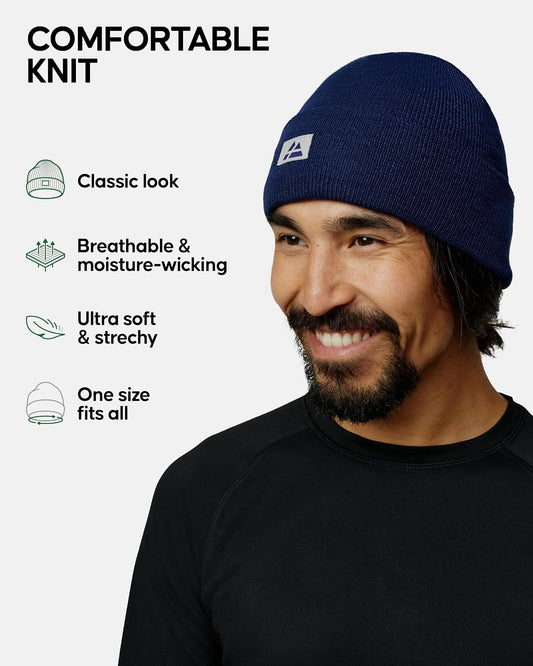 Sustainable Classic Beanie for Men & Women, Plain Kitted Hat