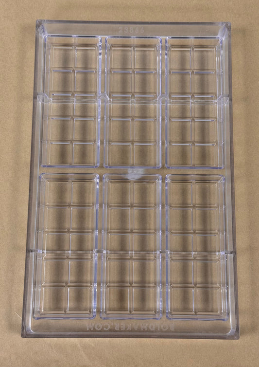 Custom Chocolate Bar Mold - 6 Cavity Polycarbonate