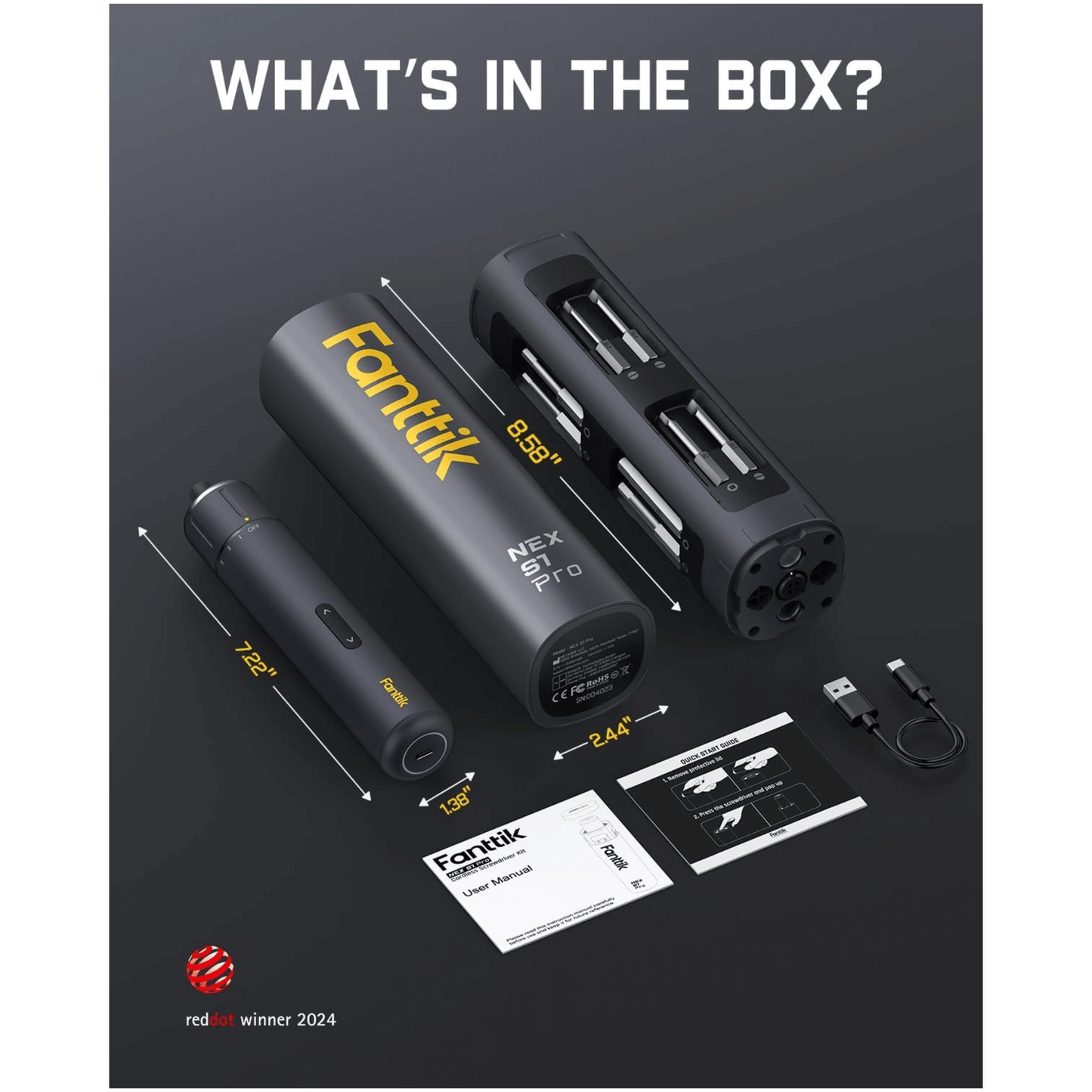 Fanttik NEX S1 Pro 3.7V Cordless Electric Power Screwdriver Kit - REFURBISHED