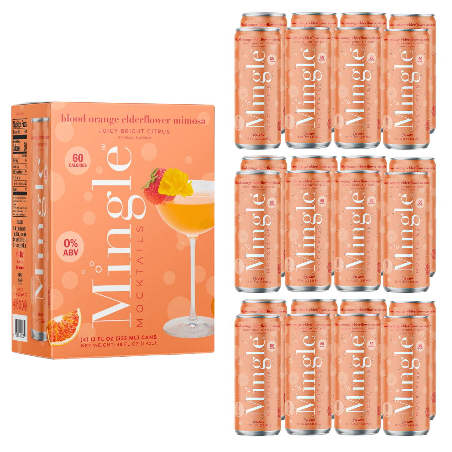 Blood Orange Elderflower Mimosa by Mingle Mocktails - Non Alcoholic Beverages