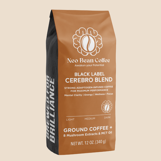 Neobean Cerebro Blend - Mushroom Coffee - Specialty Coffee with 8 Adaptogens