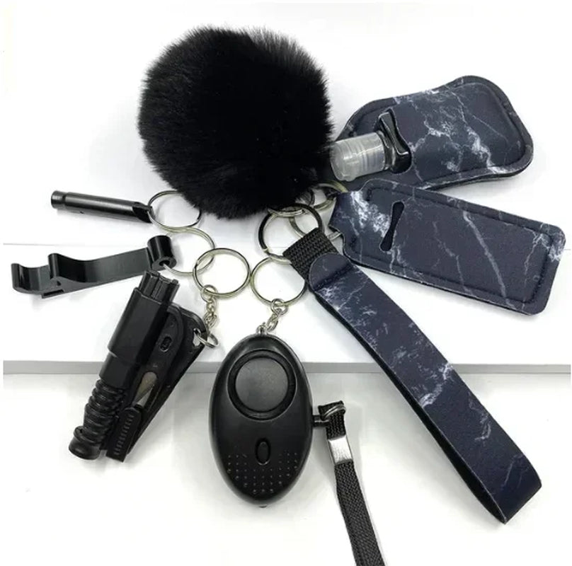 Safety Keychain Full Set, Self Defense Security Keychain Set with Personal Alarm Protective Keychain Accessories for Women Girls