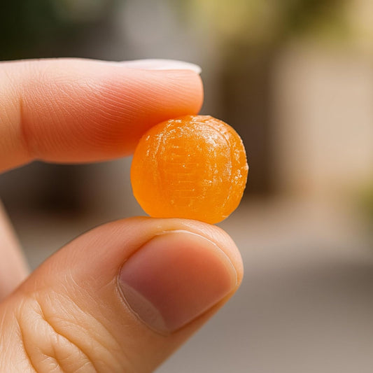 Andy Anand Chocolatier Sugar Free Sour Orange Hard Candy Boiled in Copper Kettle for Unique Taste - Naturally Flavored & Sweetened - Non-GMO, Gluten Free, Keto & Diabetic Friendly, Europe Special (28 Pcs - 7 Oz)