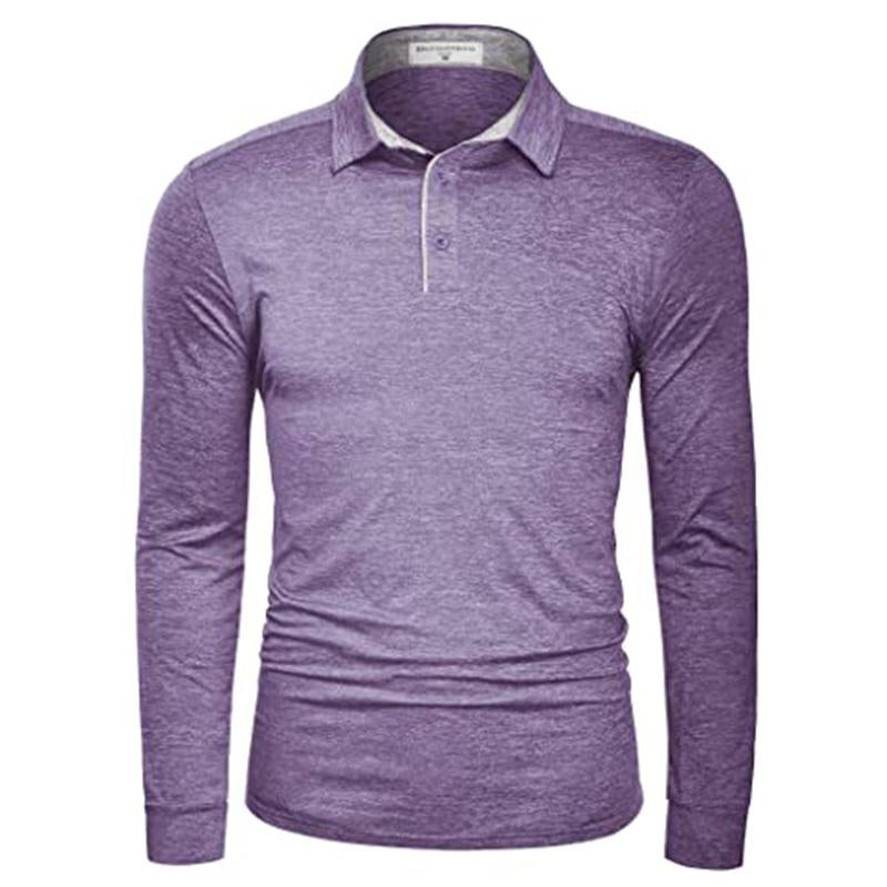 Men'S Solid Shirts New Style Casual Tshirts Polyester Henley Golf Polo Quick Dry Breathable Anit-Wrinkle Full Long Sleeve T-Shrit Tops New Arrival Summer Autumn Tee Menswear Underwear Plain Fabric
