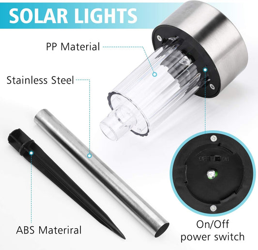Solar Lights Outdoor, 12Pack Solar Pathway Lights Outdoor, Waterproof, LED Landscape Garden Lights Solar Powered, Outdoor Lights Solar Garden Lights for Pathway, Walkway, Patio, Yard, Driveway