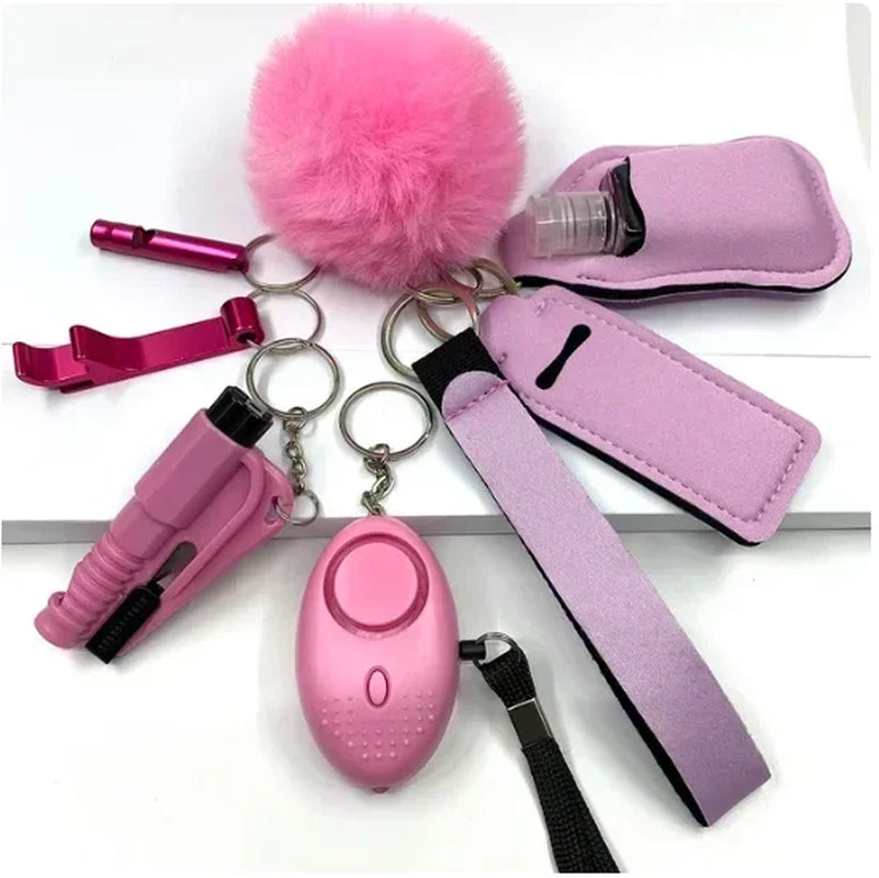 Safety Keychain Full Set, Self Defense Security Keychain Set with Personal Alarm Protective Keychain Accessories for Women Girls