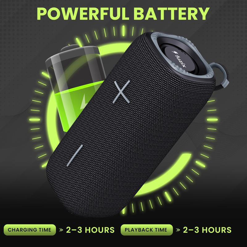 Halo Portable Wireless Bluetooth Speaker by Fuzix – Compact High-Quality Sound, Long Battery Life, TWS Stereo, Micro SD, USB, AUX Audio