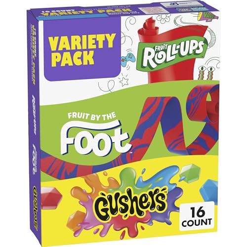 Viral Family Favorites Fruit Roll-Ups Variety Pack - Fruit by the Foot & Gushers, Gluten-Free (16 Count)