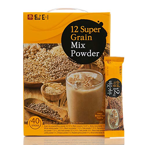 Damtuh Korean 12 Super Mixed Grain Powder Meal Replacement Shake Breakfast Simple Meal Superfoods Misugaru 20g x 40 Sticks