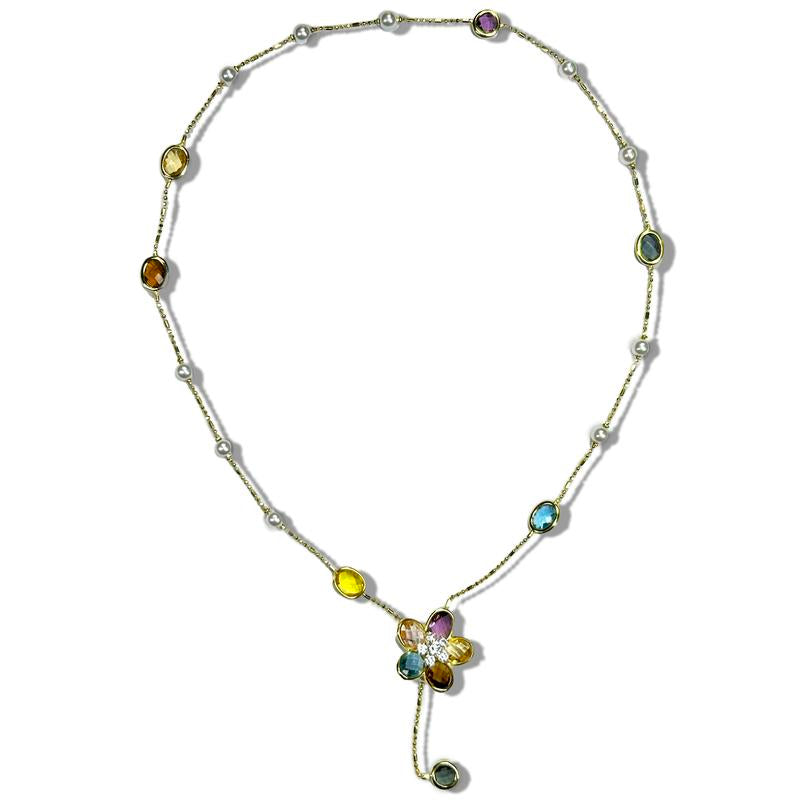 Swyii Elegant Floral Adjustable Pendant Multi Station Necklace for Women for Party, Flower Pendant, Trendy All-Match Luxury Jewelry for Gift, Mother’S Day