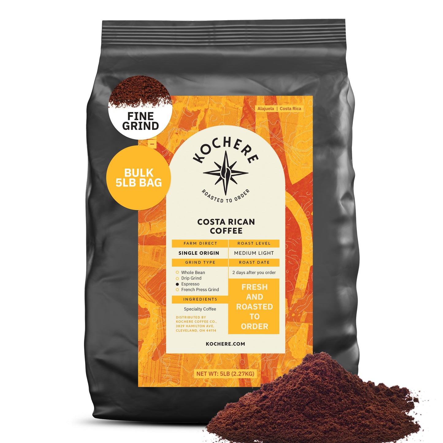 Kochere Coffee Costa Rican Alajuela Medium Light Roast - Sweet Apple, Raisin Notes