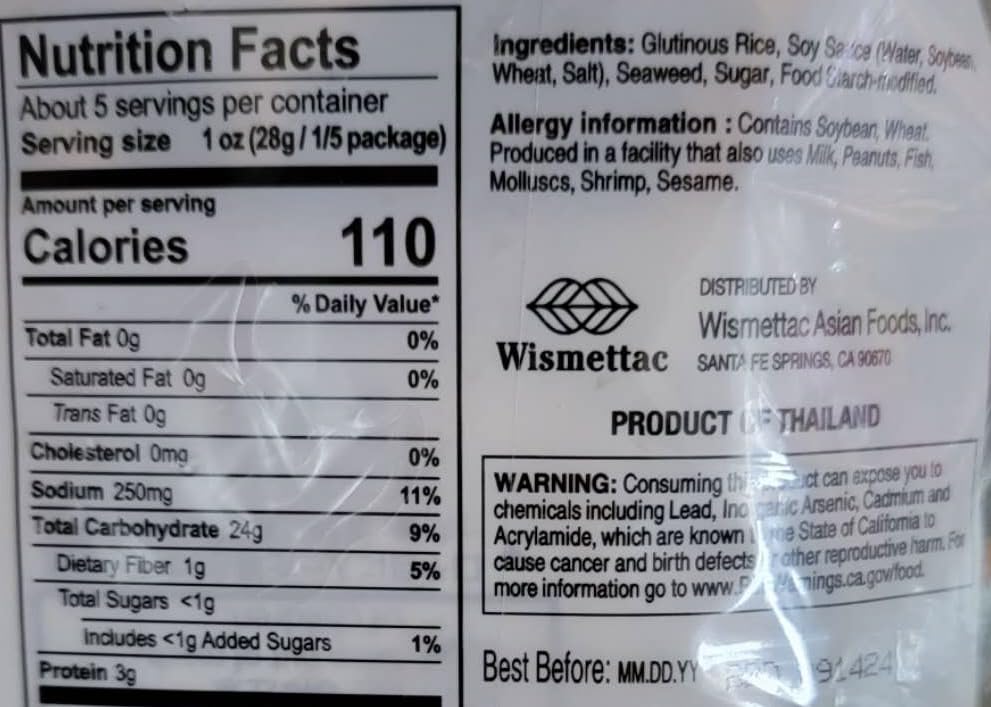 Shirakiku Nori Maki Arare - Japanese Seaweed Rice Crackers, Crispy & Savory (5 oz)