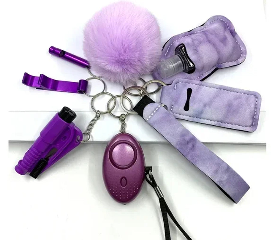 Safety Keychain Full Set, Self Defense Security Keychain Set with Personal Alarm Protective Keychain Accessories for Women Girls