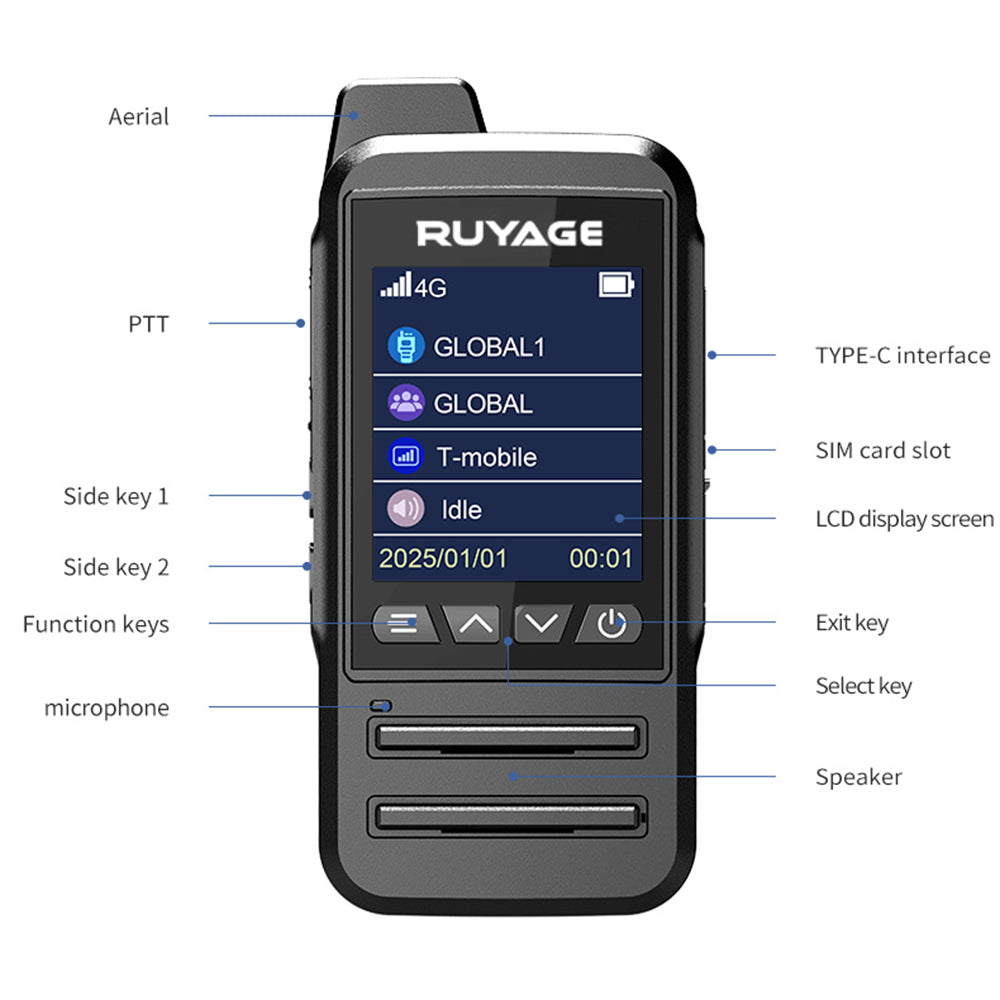 Ruyage Radio Nationwide PTT Walkie-Talkie(CT68)
