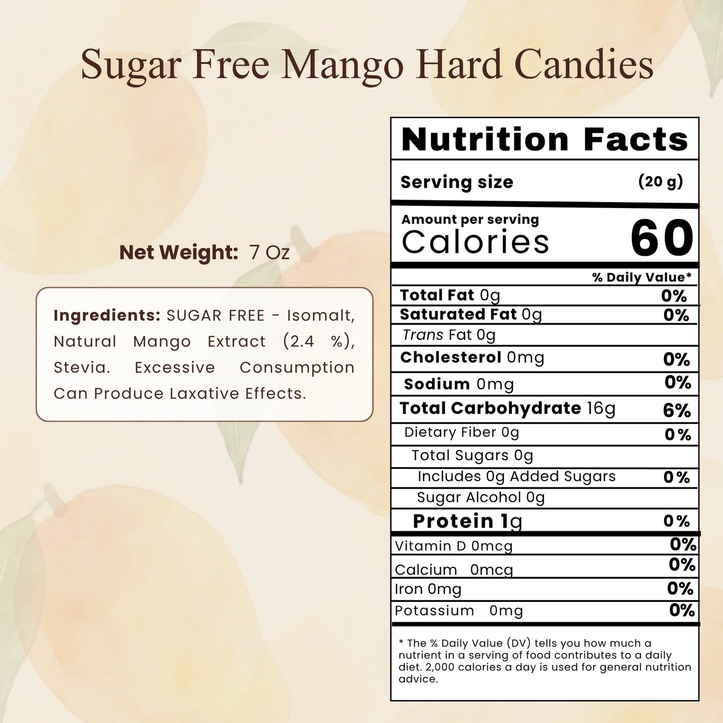 Andy Anand Sugar-Free Mango Hard Candy, 7 oz – European Imported, Stevia Sweetened, Keto & Diabetic-Friendly Gourmet Snack Gift Box
