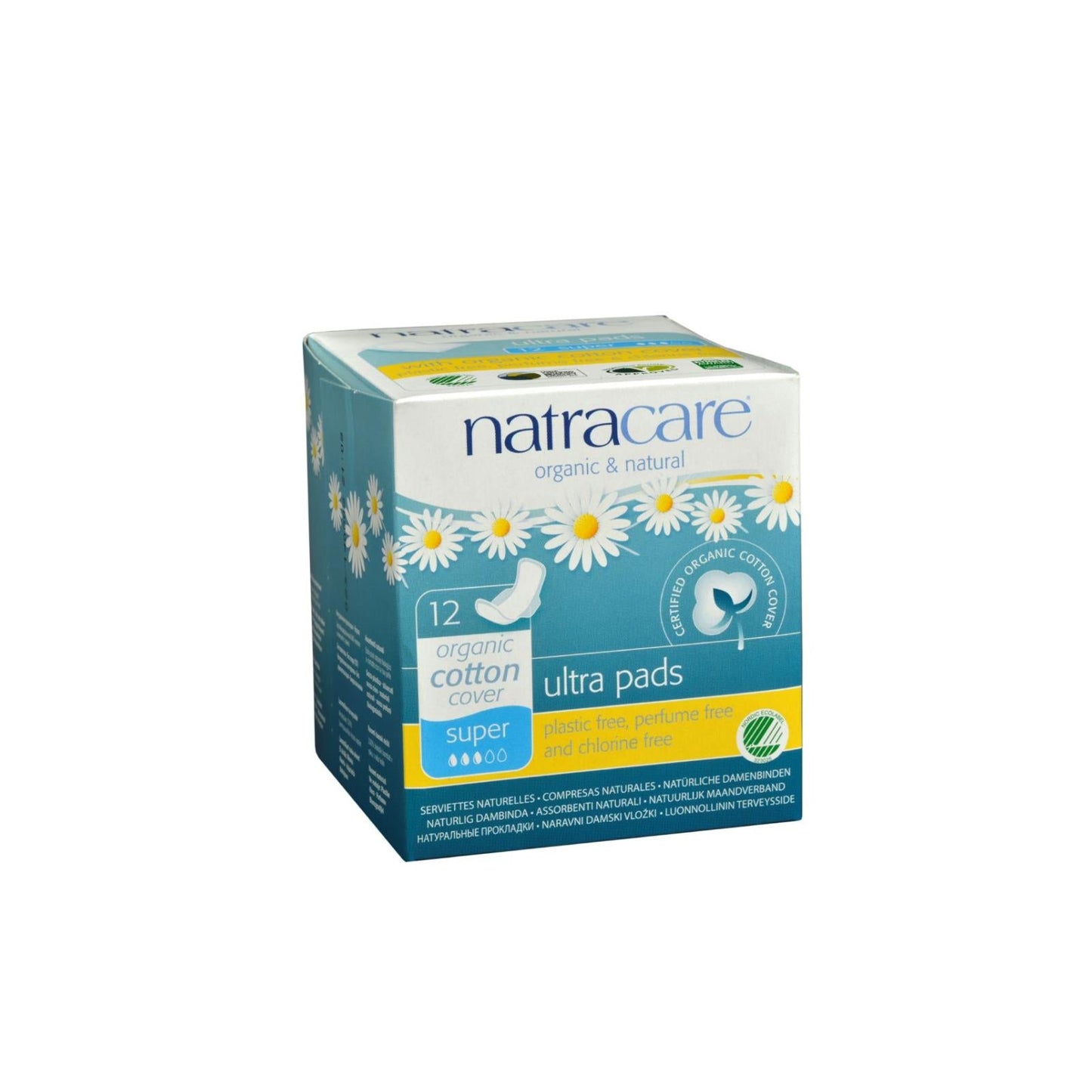 Natracare Super Ultra Pads w/Wings, Organic Cotton, 12 Pack