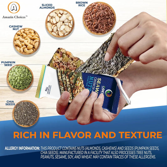 Amazin Choices Seaweed Crunch with Nuts Classic Taste, 6 ct.