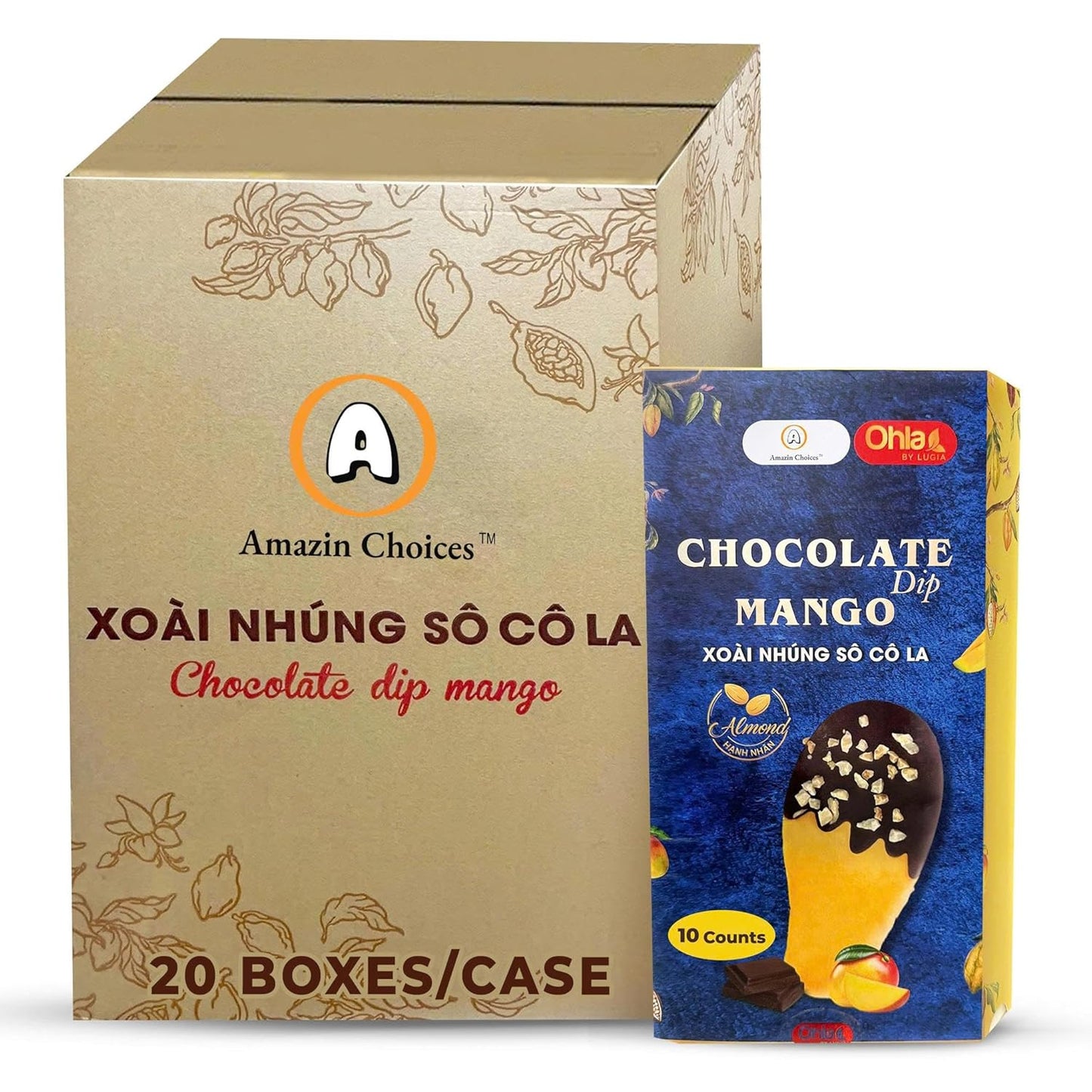 Amazin Choices Almond Chocolate Dip Mango, 7.05 oz.