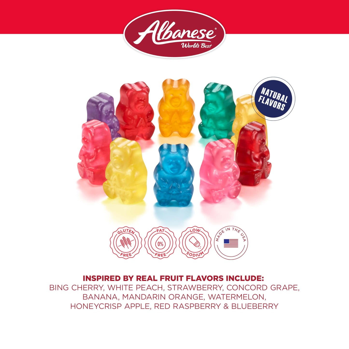 America's Family Favorite - Albanese Gummy Bears, World's Best Fruit Gummies 7.75oz | 12 Flavors
