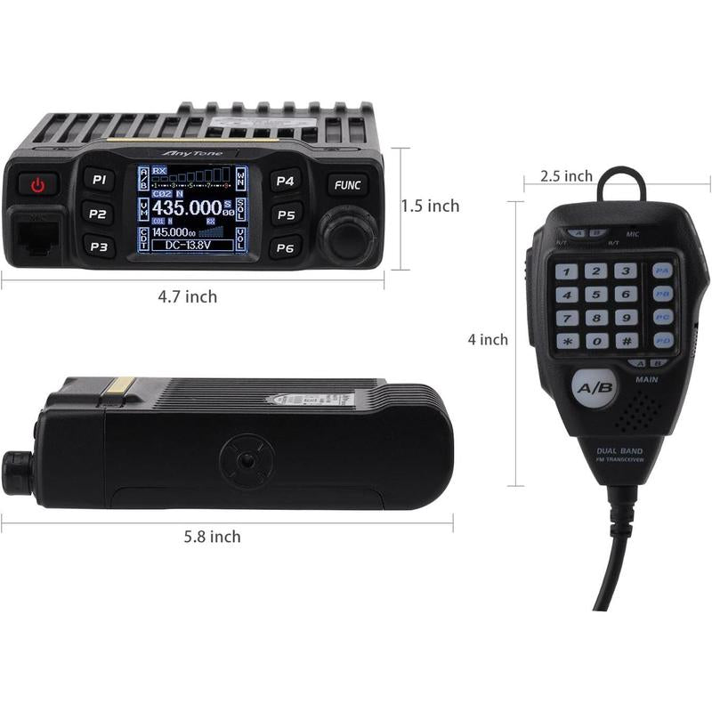 Transceiver Mobile Ham Radio Dual Band 25W VHF/UHF VOX Vehicle Car Radio Audio Walkie