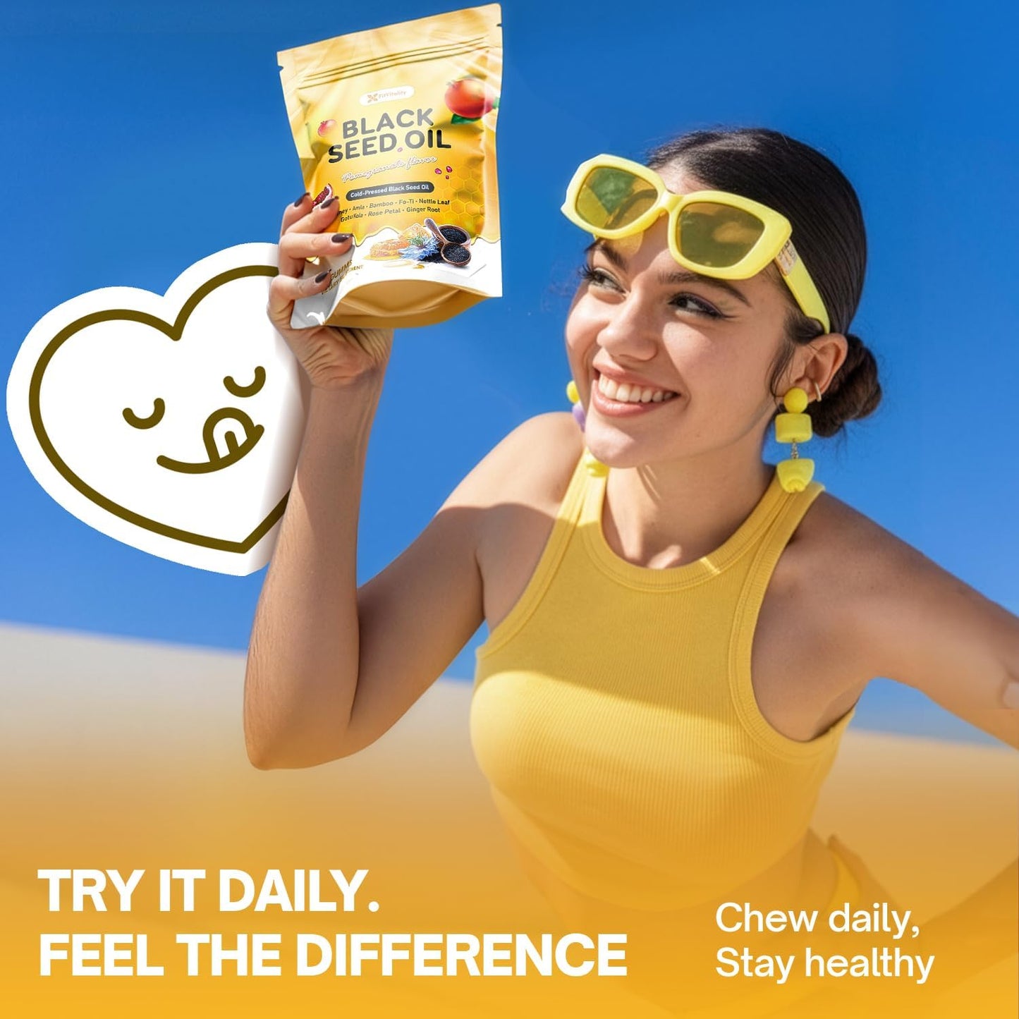 Black Seed Oil Gummies | Hair, Skin & Nail Nourishment | Pomegranate Flavor