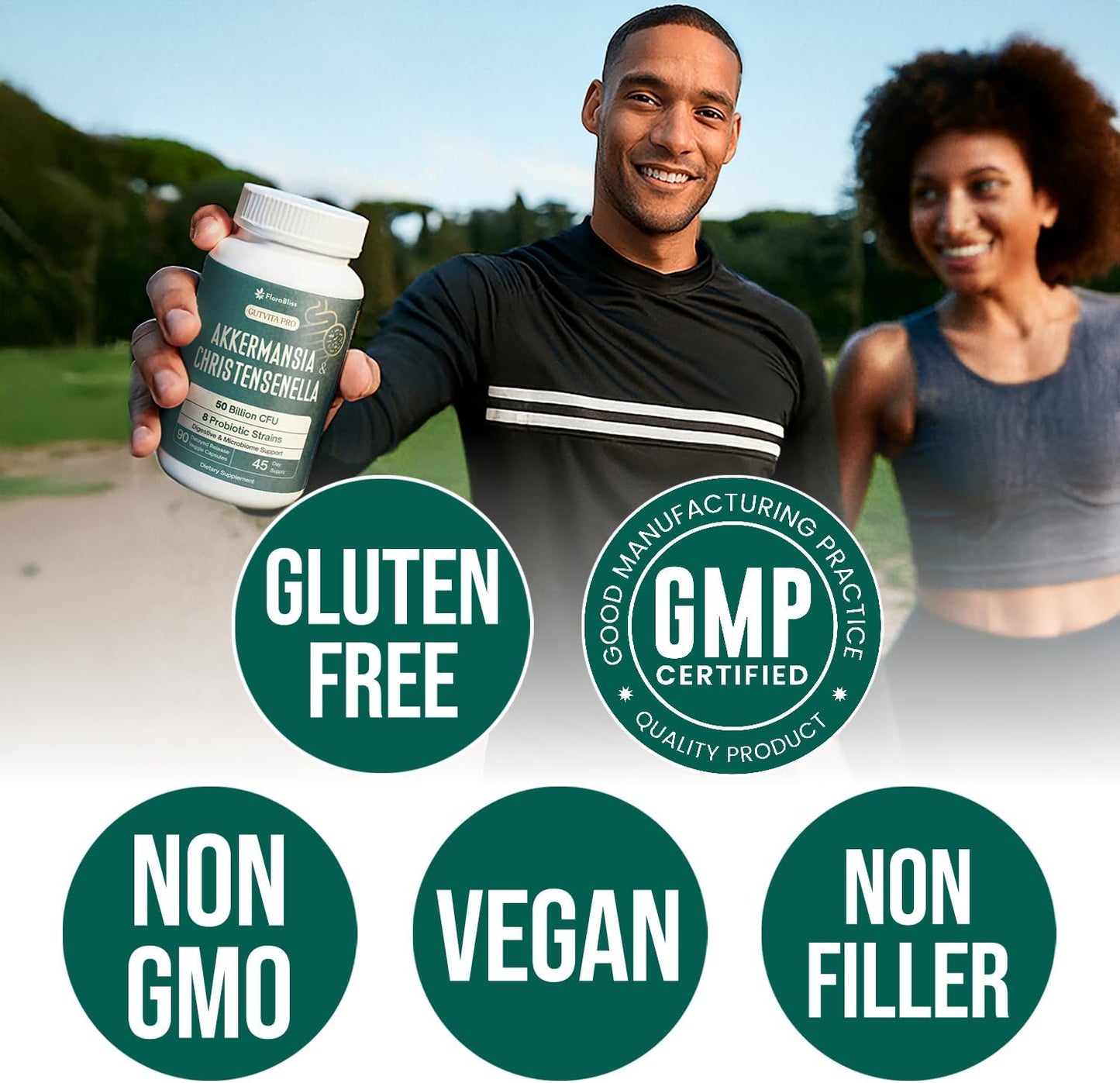 Christensenella Minuta and Akkermansia, Bifidobacterium longum, 8 Probiotic Strains, 50 Billion CFU with Cranberry Extract, Gut Health & Immune Support