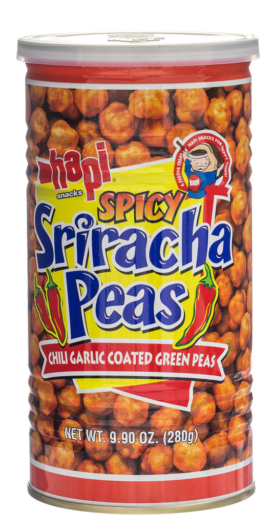 Hapi Snacks Spicy Sriracha Peas - Crunchy Green Pea Snack, Gluten-Free (9.9 oz)