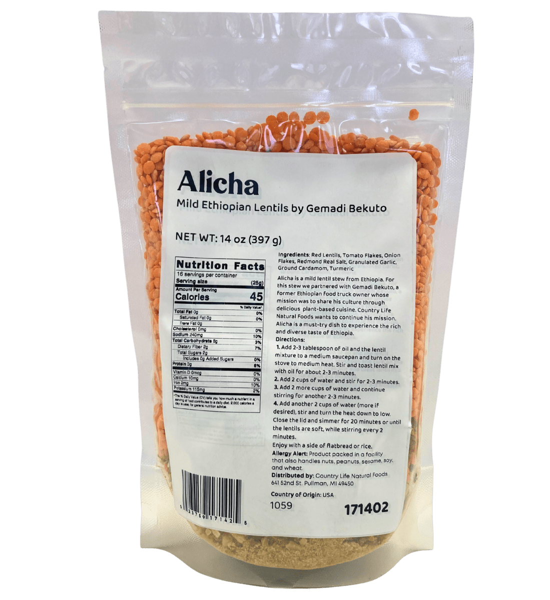 Alicha - Mild Ethiopian Red Lentils