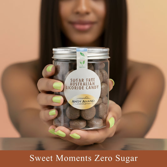 Andy Anand Sugar-Free Australian Licorice Hard Candy, 7 oz – European Made, Stevia Sweetened, Keto & Diabetic-Friendly Gourmet Gift Box