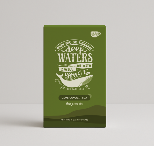 Bible Verse Tea "When You Go Through Deep Waters" Gunpowder