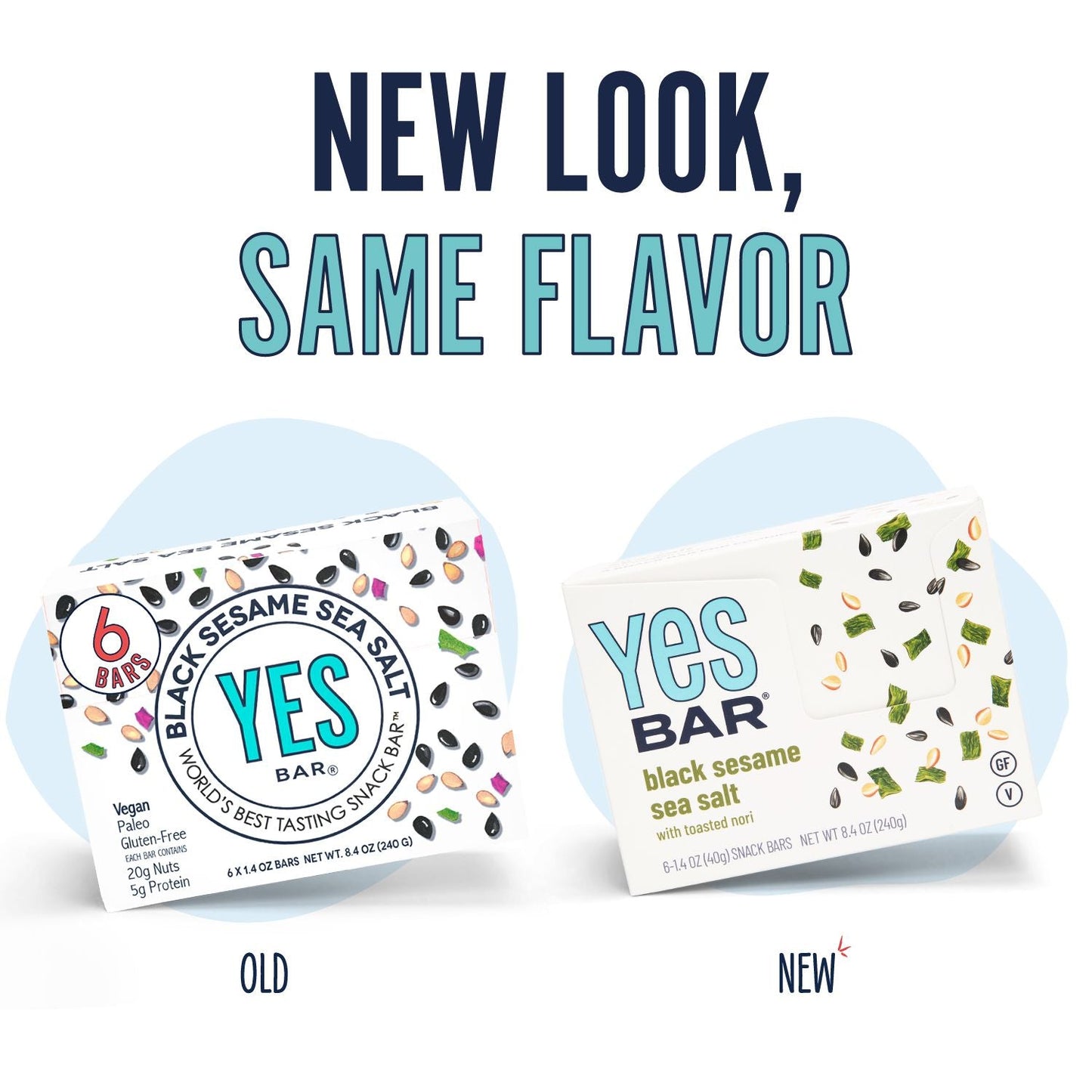 YES BAR® Black Sesame Sea Salt Pack - 6 Packs