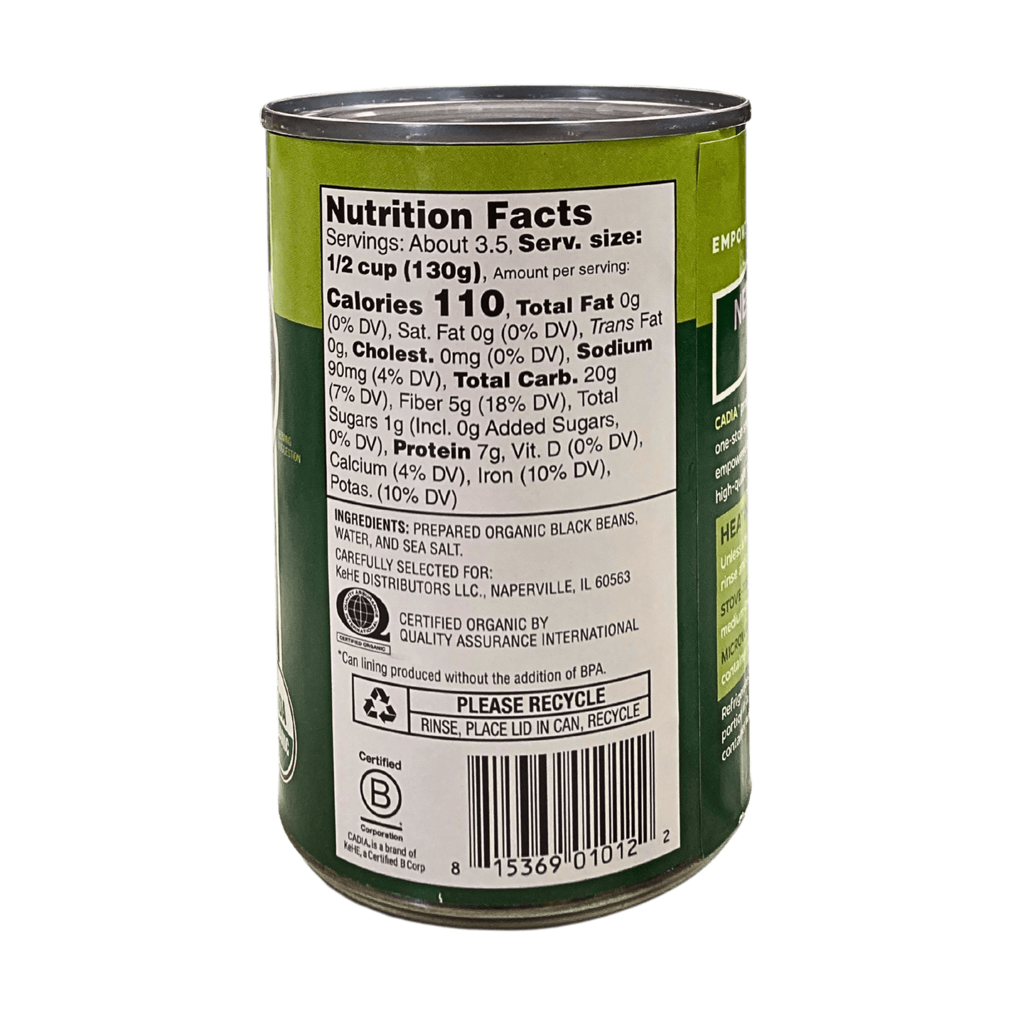 Black Beans, Organic, Cadia