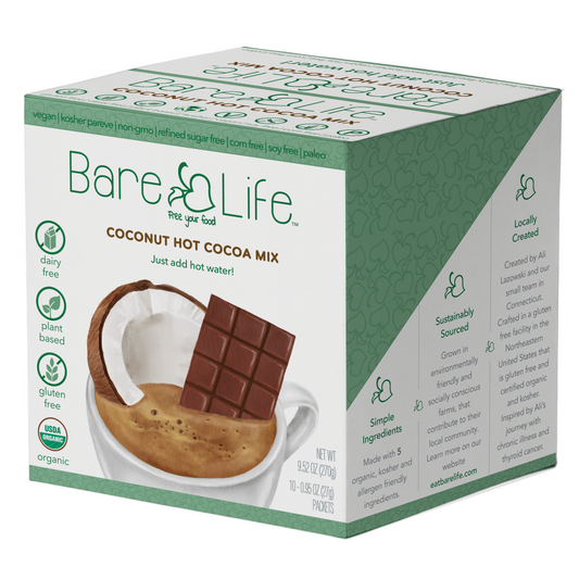 Instant Dairy Free Coconut Hot Cocoa Mix | Single Serving 10 Pack |Gluten Free, Vegan and Organic