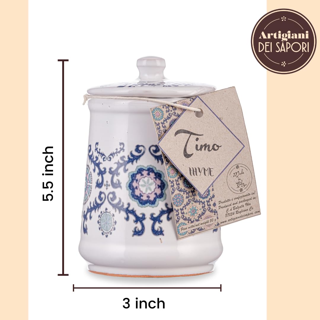 Artigiani dei Sapori, Dried Thyme in Ceramic Jar, 0.7oz (19grs)