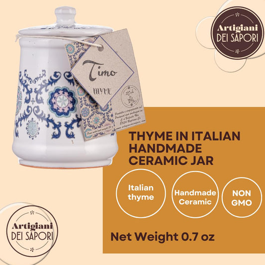 Artigiani dei Sapori, Dried Thyme in Ceramic Jar, 0.7oz (19grs)
