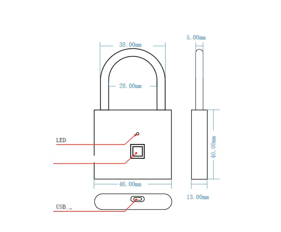 Style Loft Collection SecureStyle SmartTouch Fingerprint Padlock