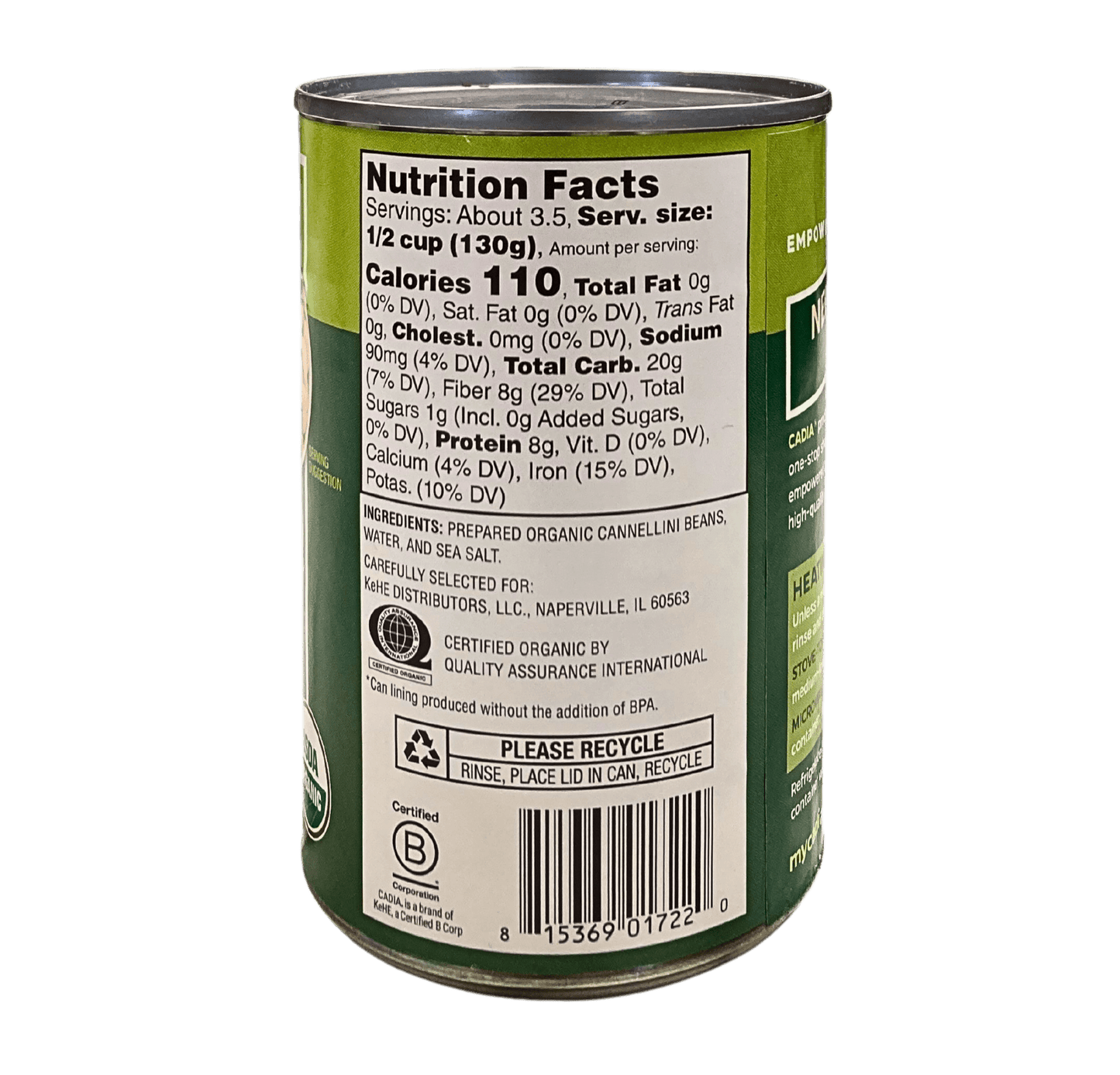 Cannellini Beans, Organic, Cadia